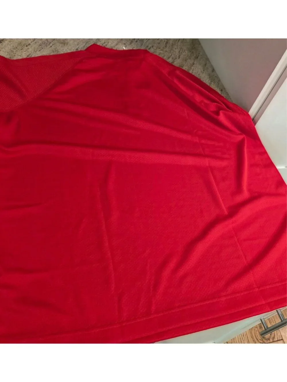 Lands' End Red Quarter Zip Pullover Men's XL Textured Waffle Jacket Top